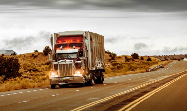 truck running in the road